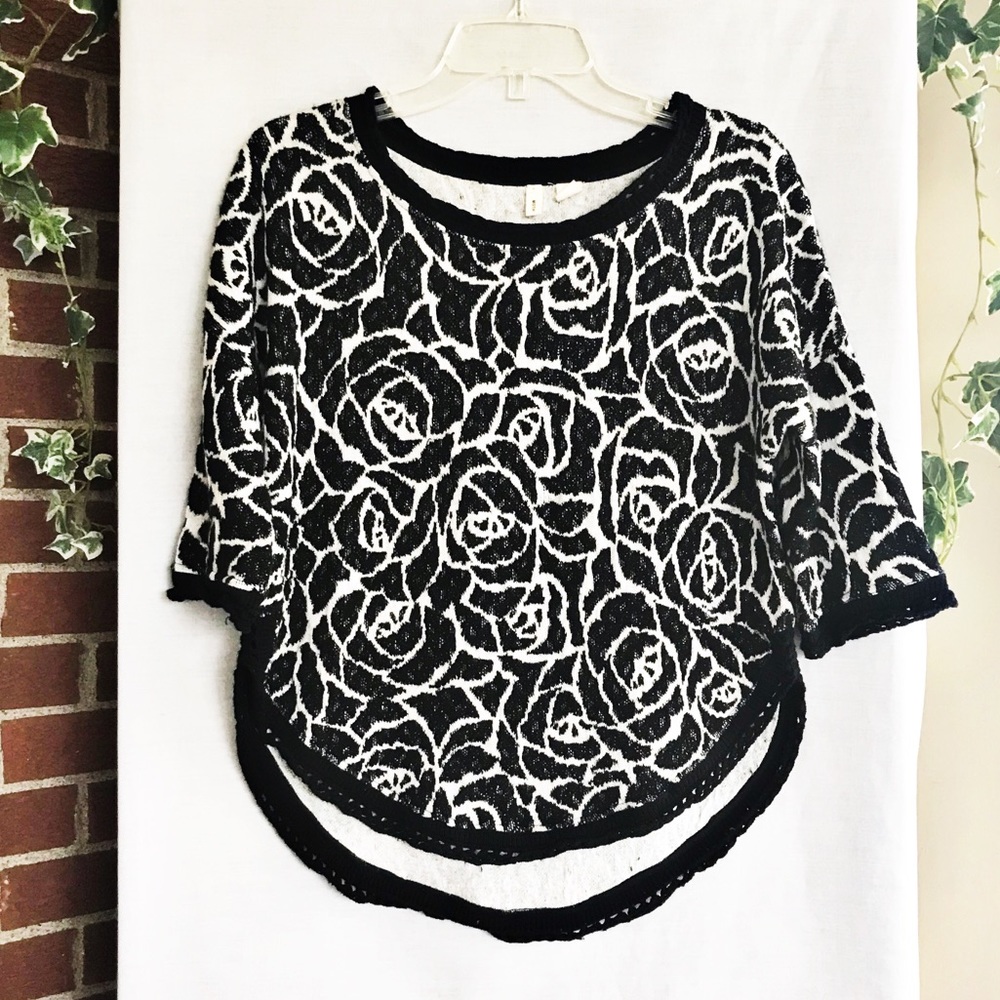 Anthropologie | Moth Halfeti Rose Knit Top
